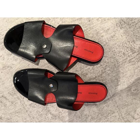 Proenza Schouler Shoes - Proenza Schouler Black Leather Slide Sandals Size 36.5